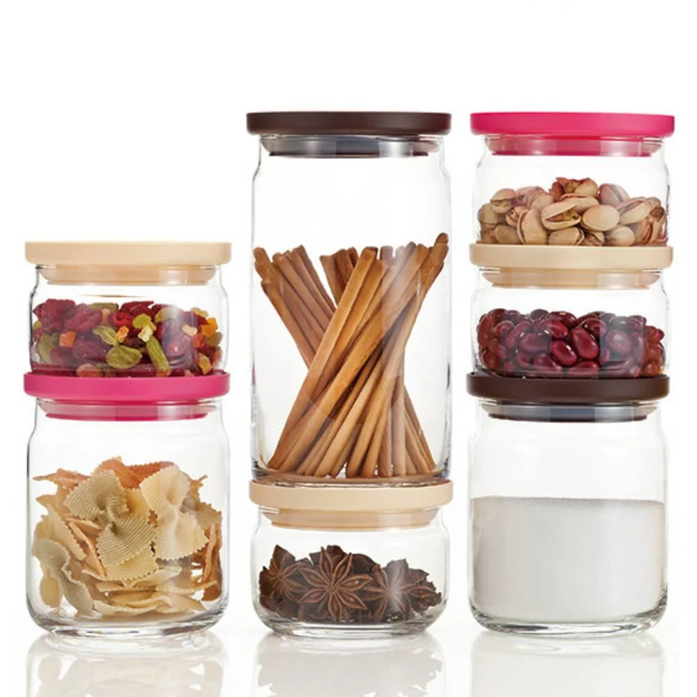 Aderia Stackable Glass Canister Medium Kitchen Storage Container 680ml - Image 3