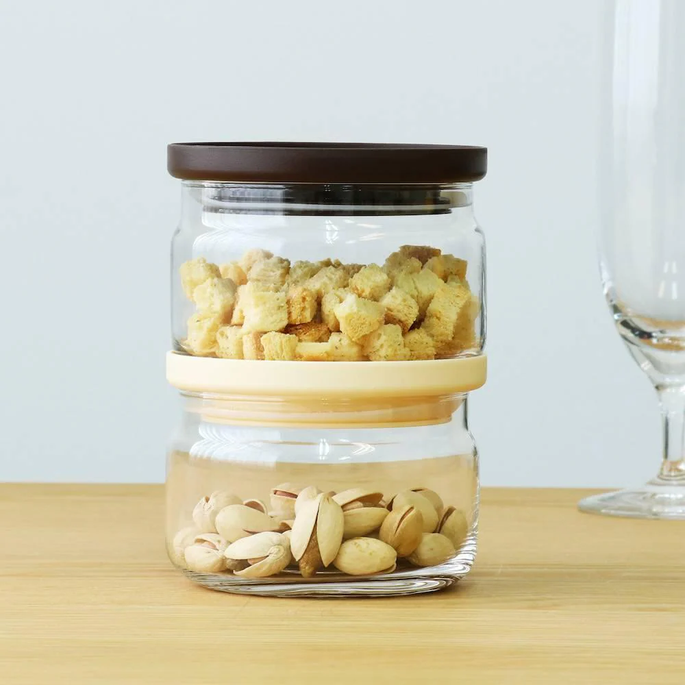 Aderia Stackable Glass Canister Small Kitchen Storage Container 360ml - Image 3