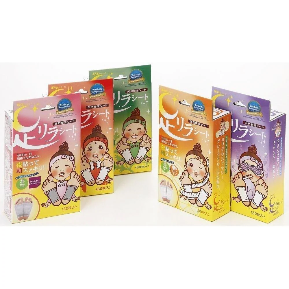 Kinomegumi Ashirira Foot Care Relax Sheet Grape Fruit 30 Sheets - Image 2