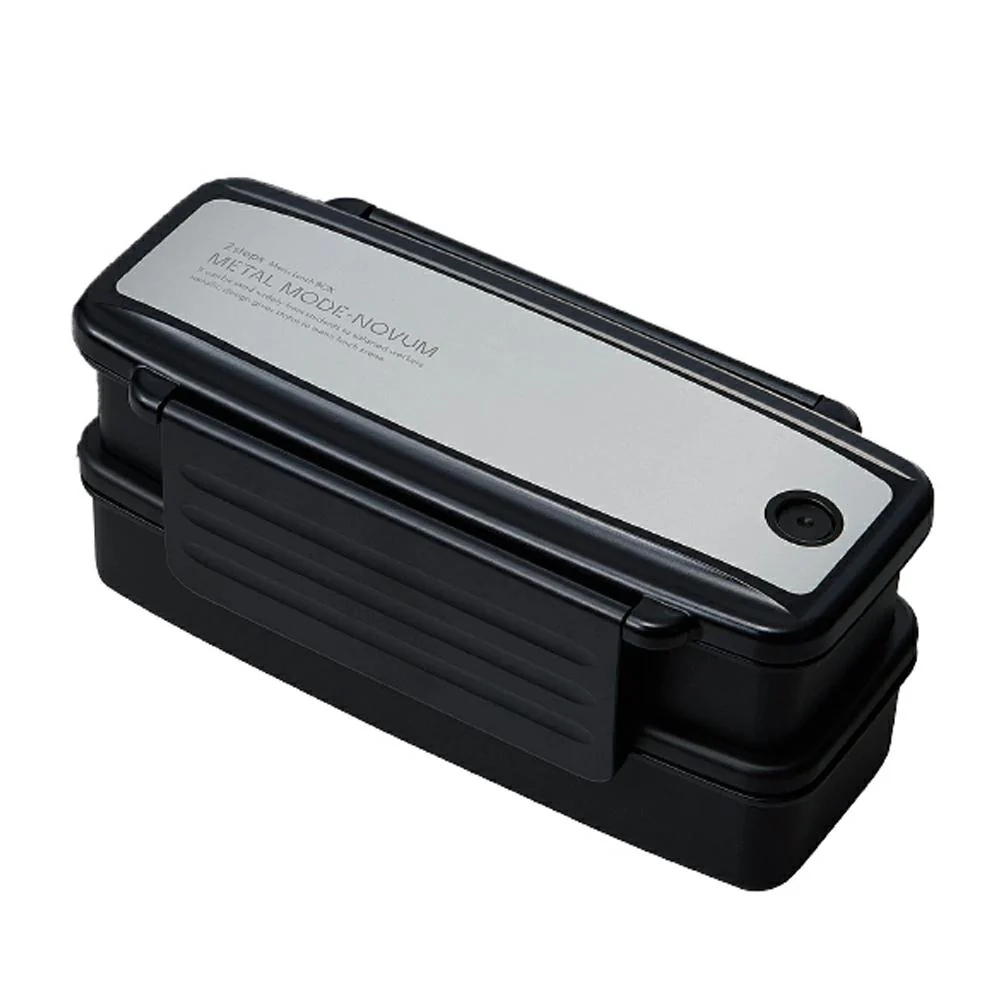 OSK Antibacterial 2-Tier Slim Bento Lunch Box With Chopsticks 860ml