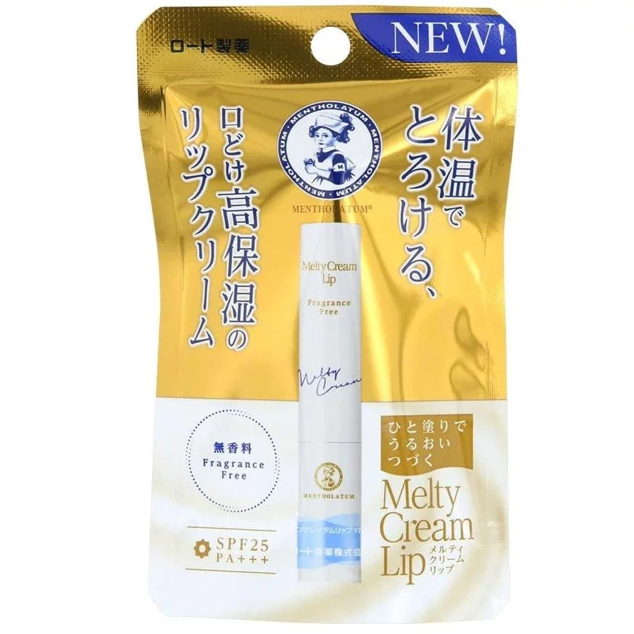Mentholatum Melty Cream Lip Unscented Lip Balm SPF25/PA+++ 2.4g